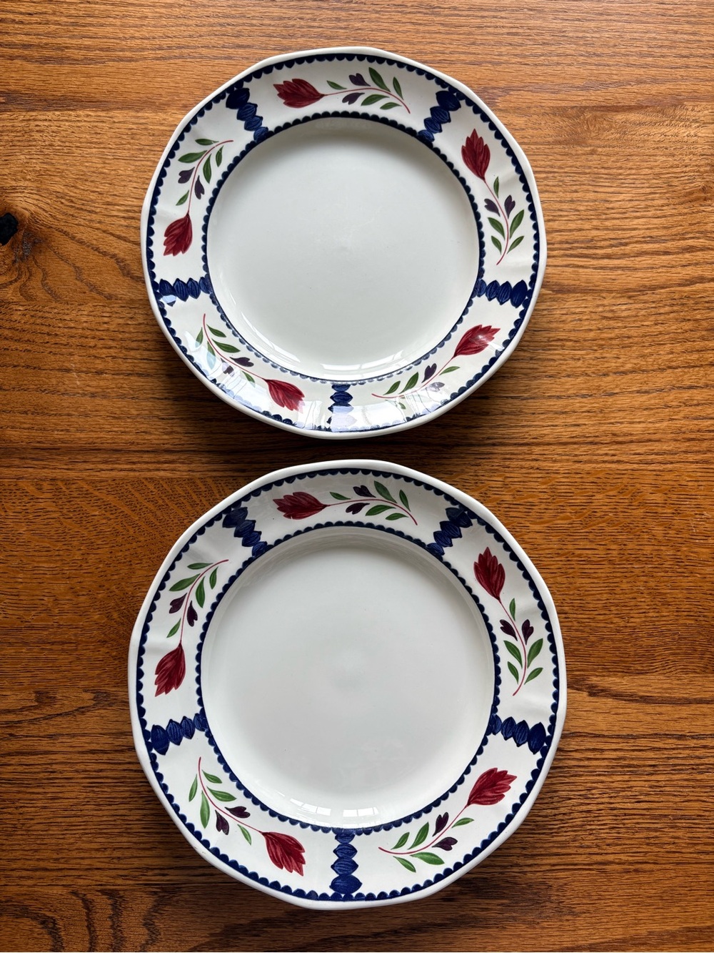 Set of 2 Adam’s Real English Stoneware 10” Dinner Plates Lancaster pattern